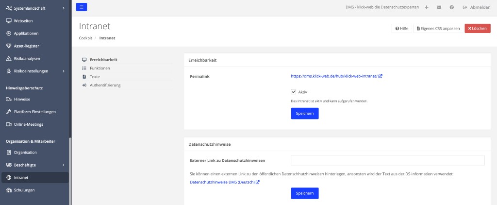 Intranet im DMS